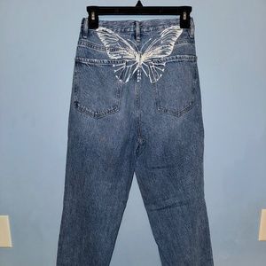 Pacsun Dad jeans Size 26 high waist straight baggy leg butterfly wings